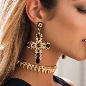 Gold Cross Gorgeous Earrings